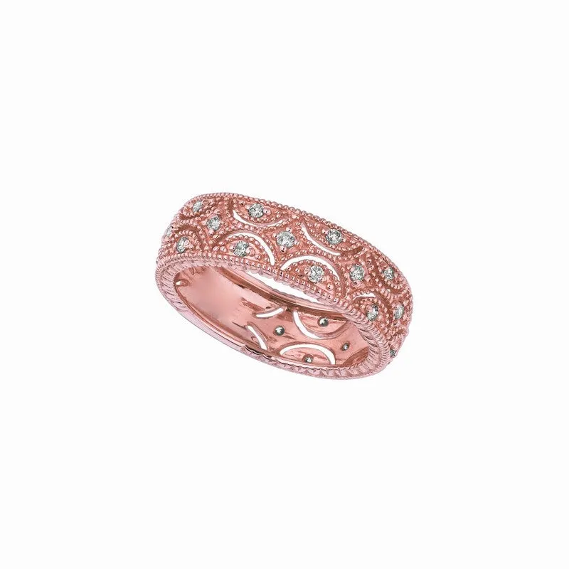 DIAMOND ETERNITY BAND, 14K ROSE GOLD RING 14K GOLD (0.34 CTW)