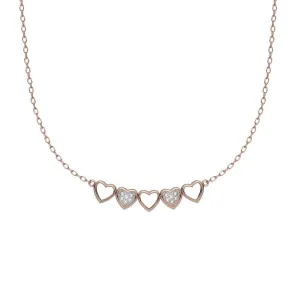 Diamond Fashion Heart Necklace in 10K Rose Gold