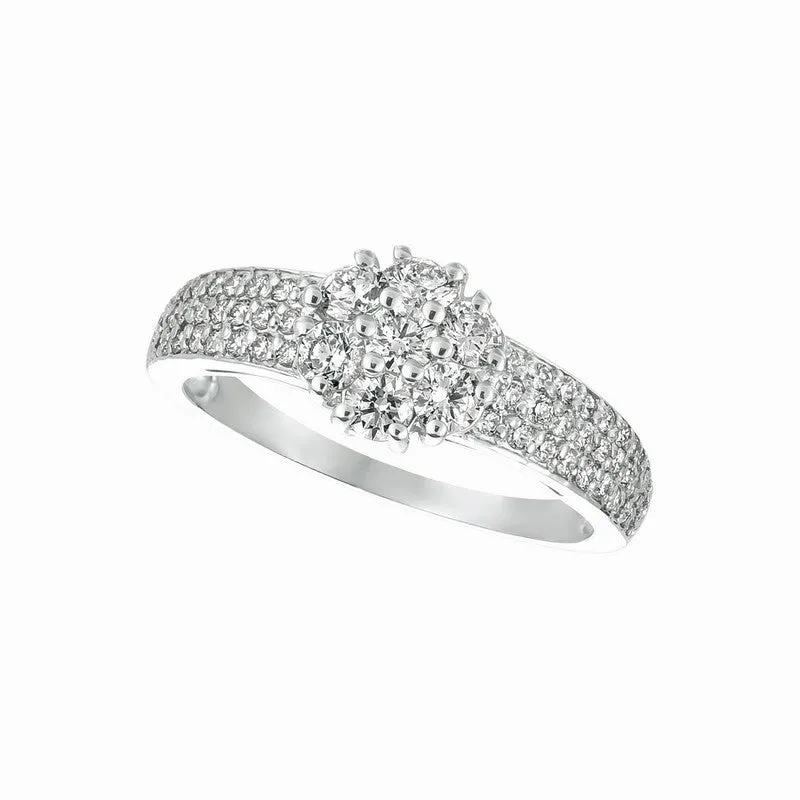 DIAMOND FLOWER RING 14K GOLD (1.01 CTW)