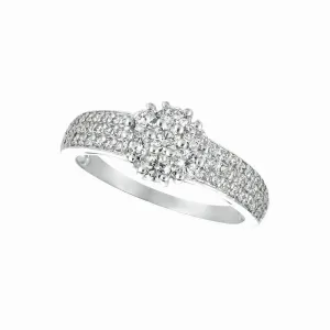 DIAMOND FLOWER RING 14K GOLD (1.01 CTW)