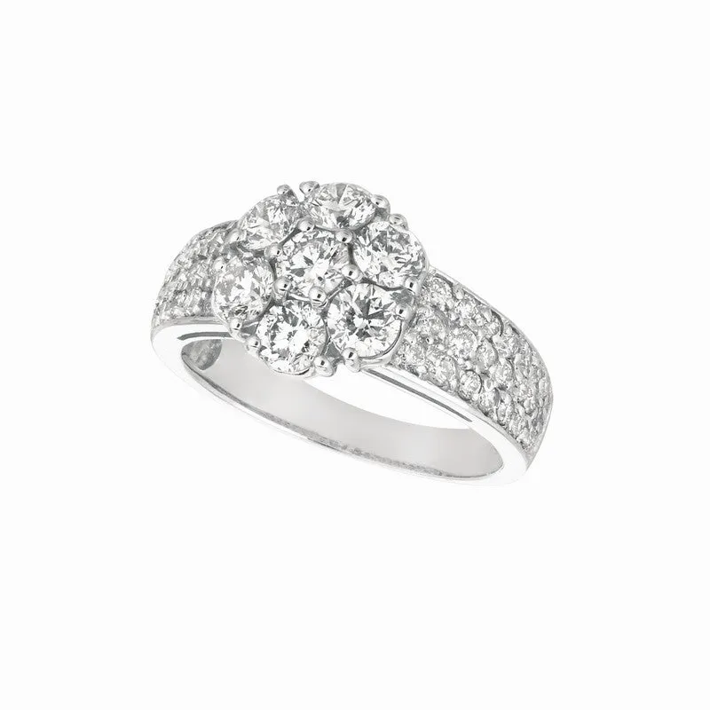 DIAMOND FLOWER RING 14K GOLD (2.02 CTW)