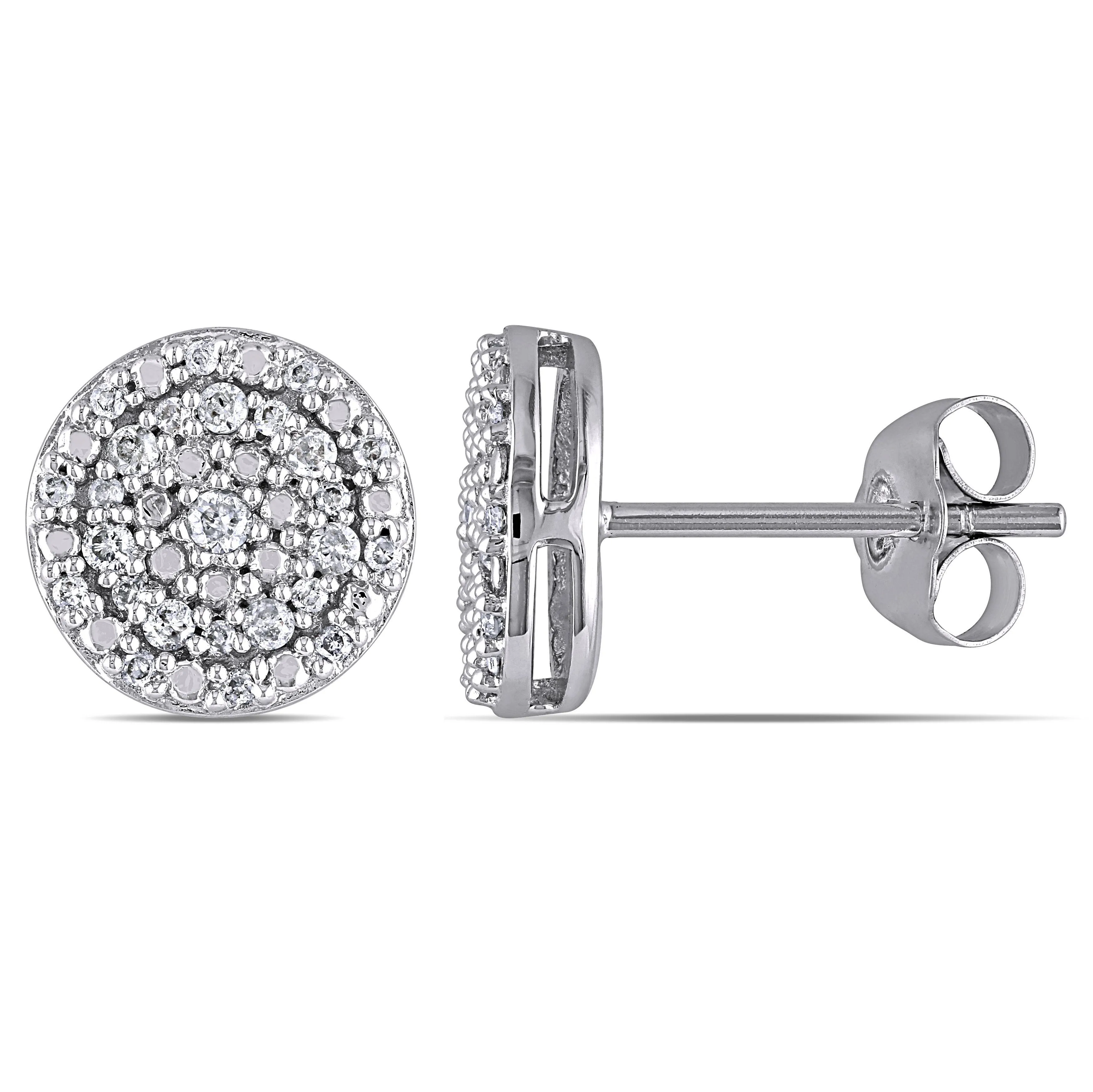 Diamond Halo Stud Earrings