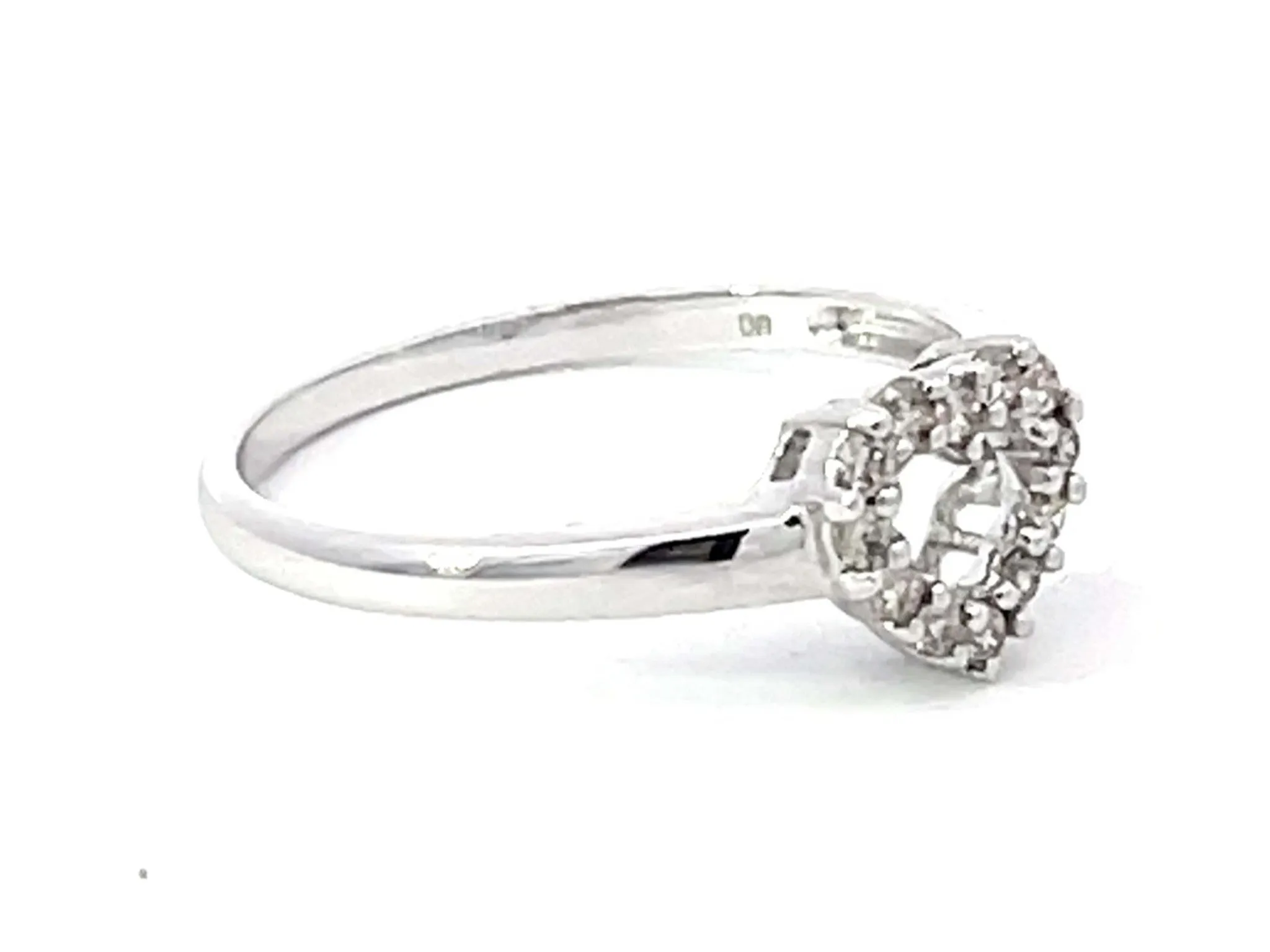 Diamond Heart Ring in 14k White Gold