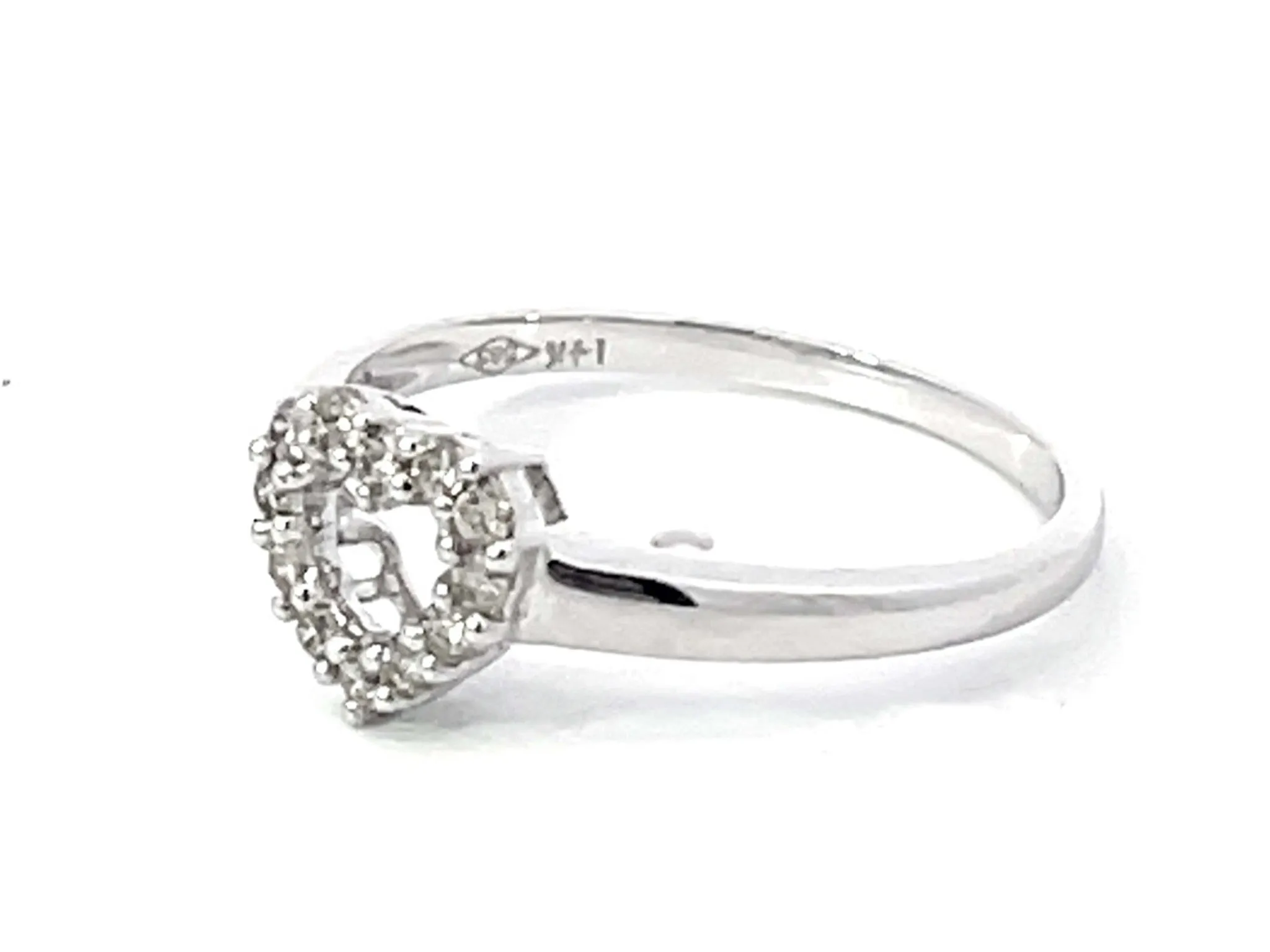 Diamond Heart Ring in 14k White Gold