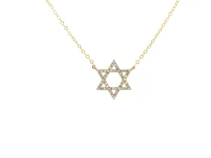 Diamond Jewish Star Necklace