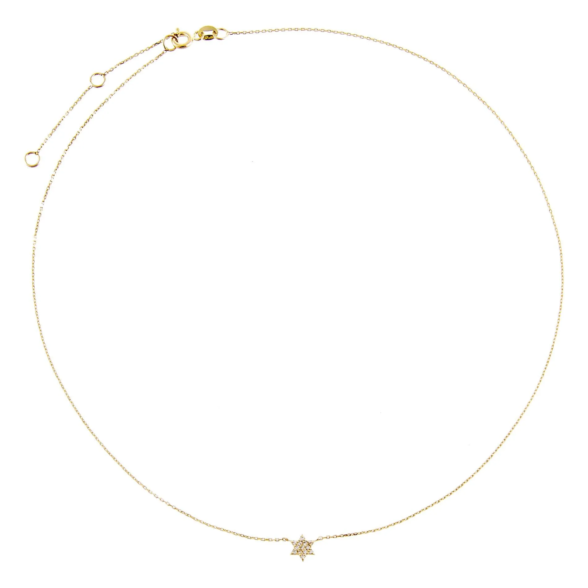 Diamond Mini Star of David Necklace 14K