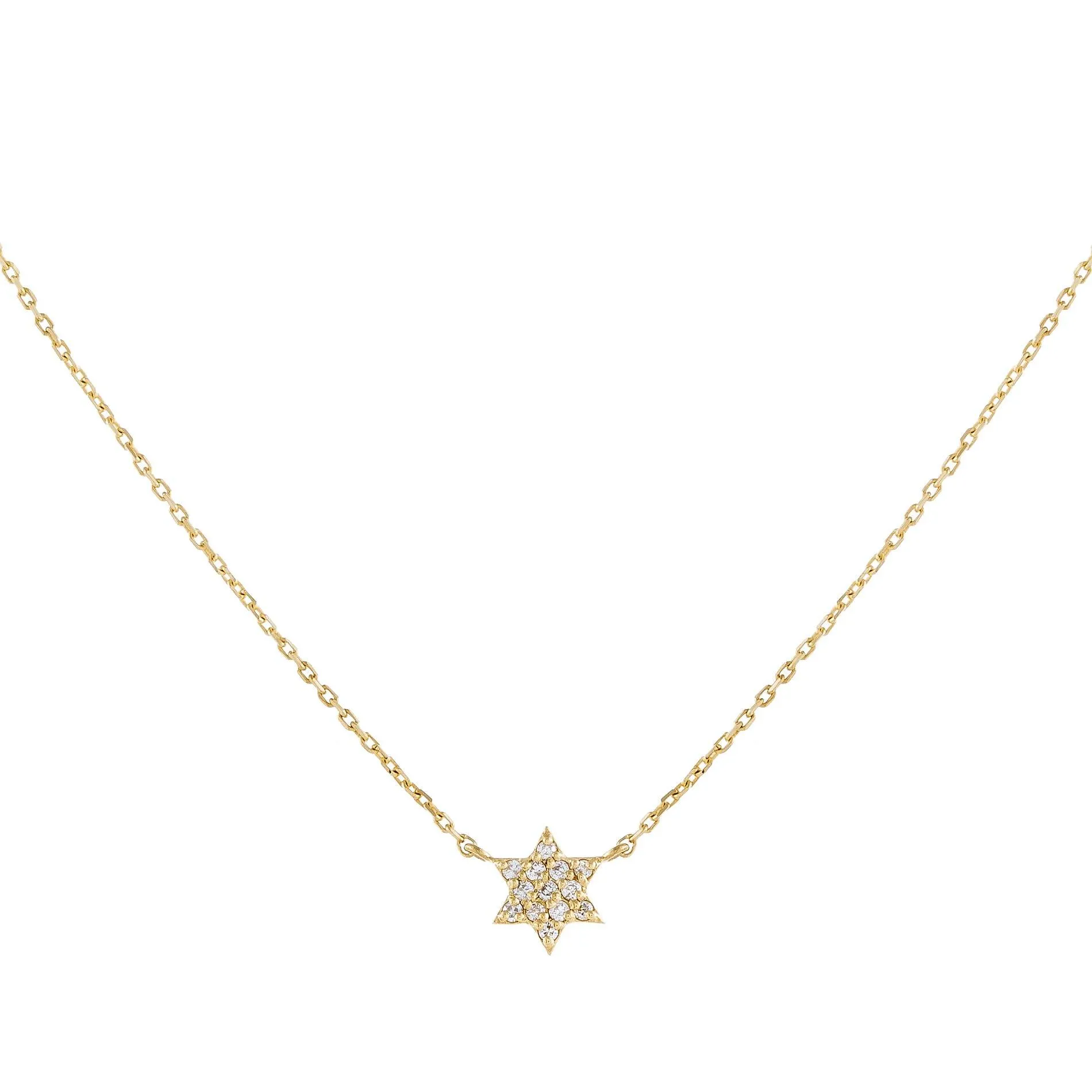 Diamond Mini Star of David Necklace 14K