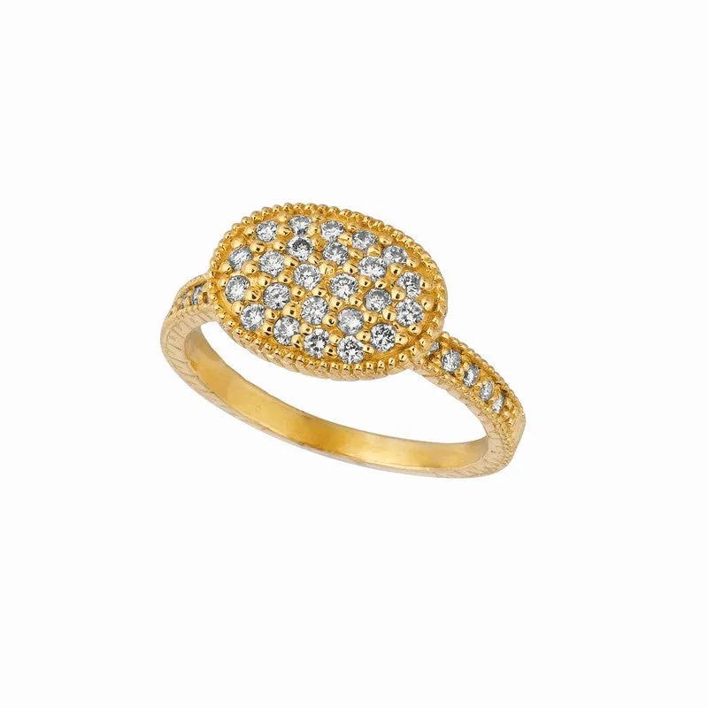 DIAMOND OVAL SHAPE RING 14K GOLD (0.55 CTW)R6494WD