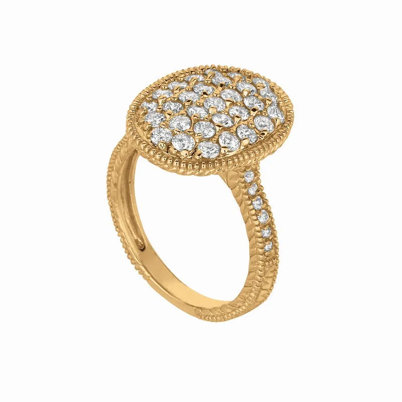 DIAMOND OVAL SHAPE RING 14K GOLD (1.5 CTW)