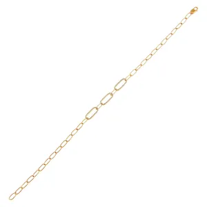 Diamond Paperclip Bracelet 14K