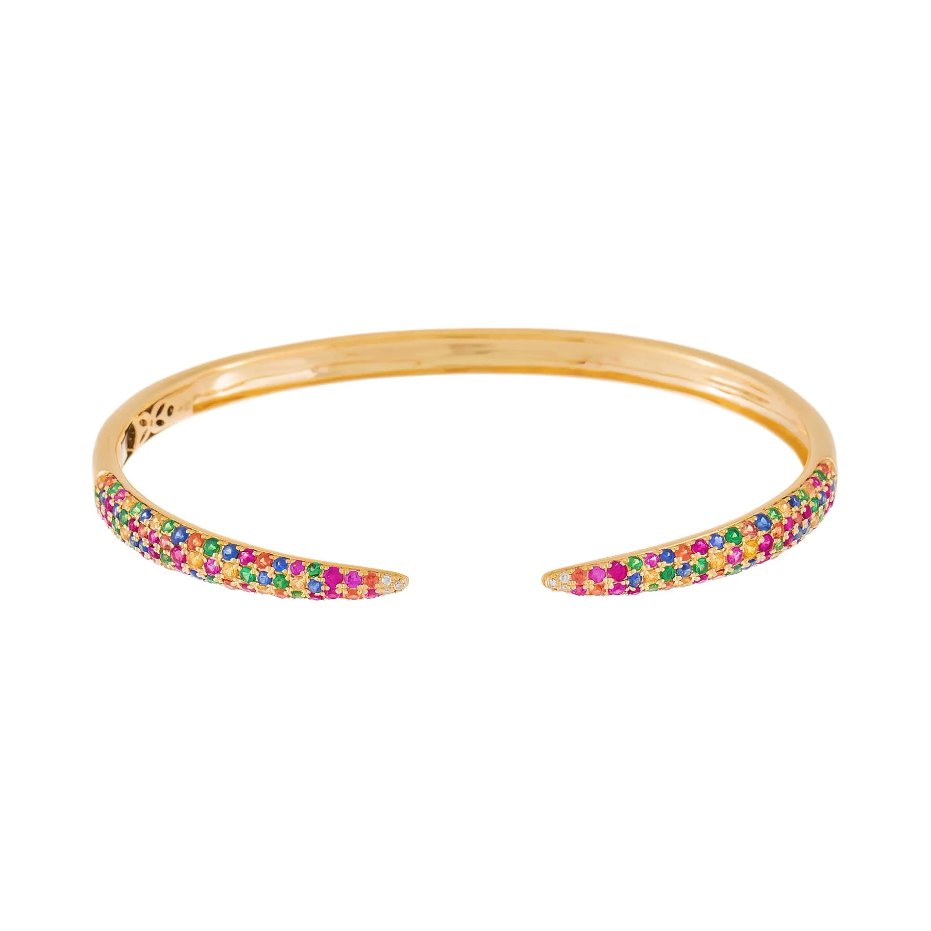 Diamond Rainbow Claw Bangle 14K