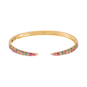 Diamond Rainbow Claw Bangle 14K