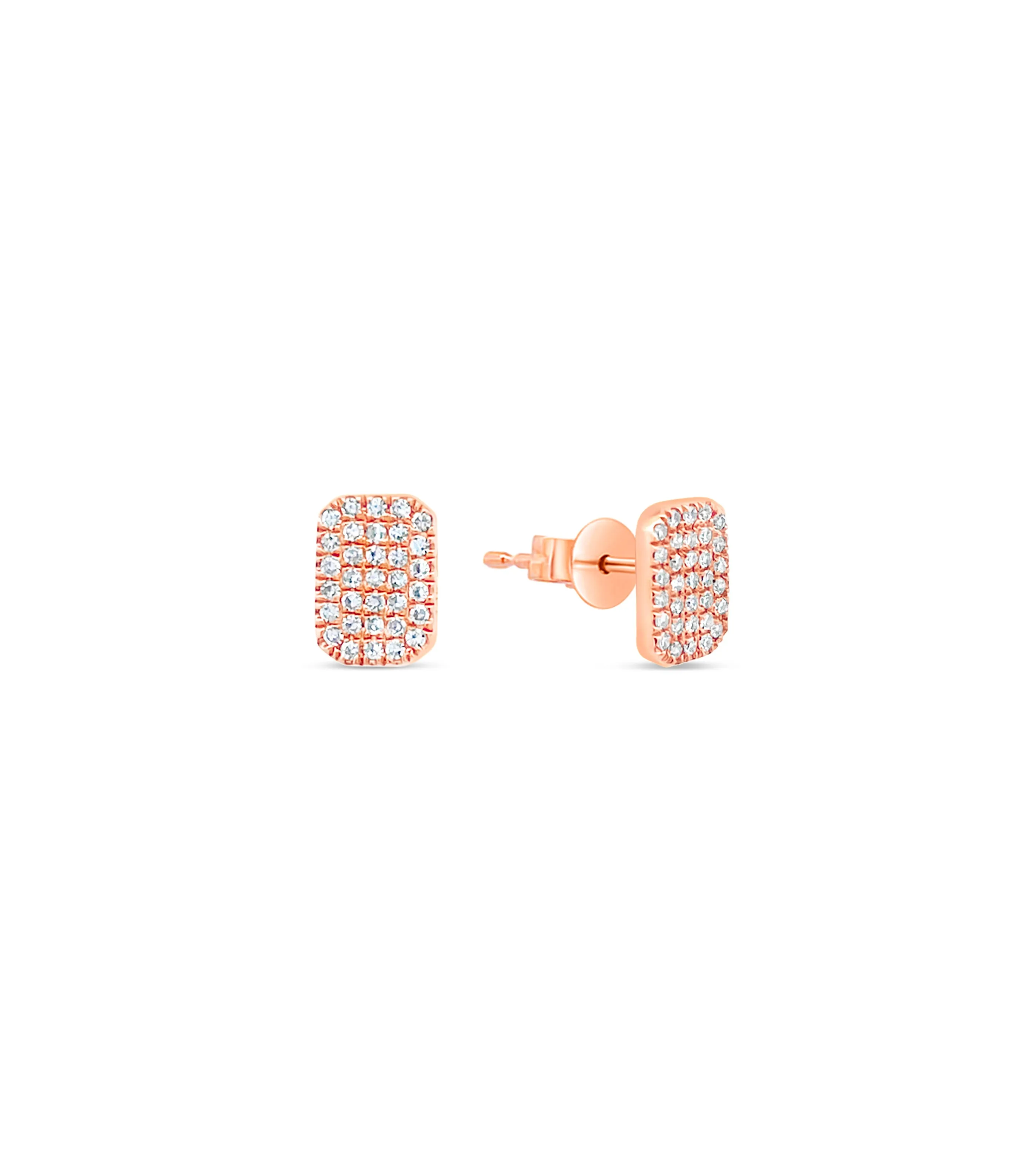 Diamond Rectangle Stud Earring