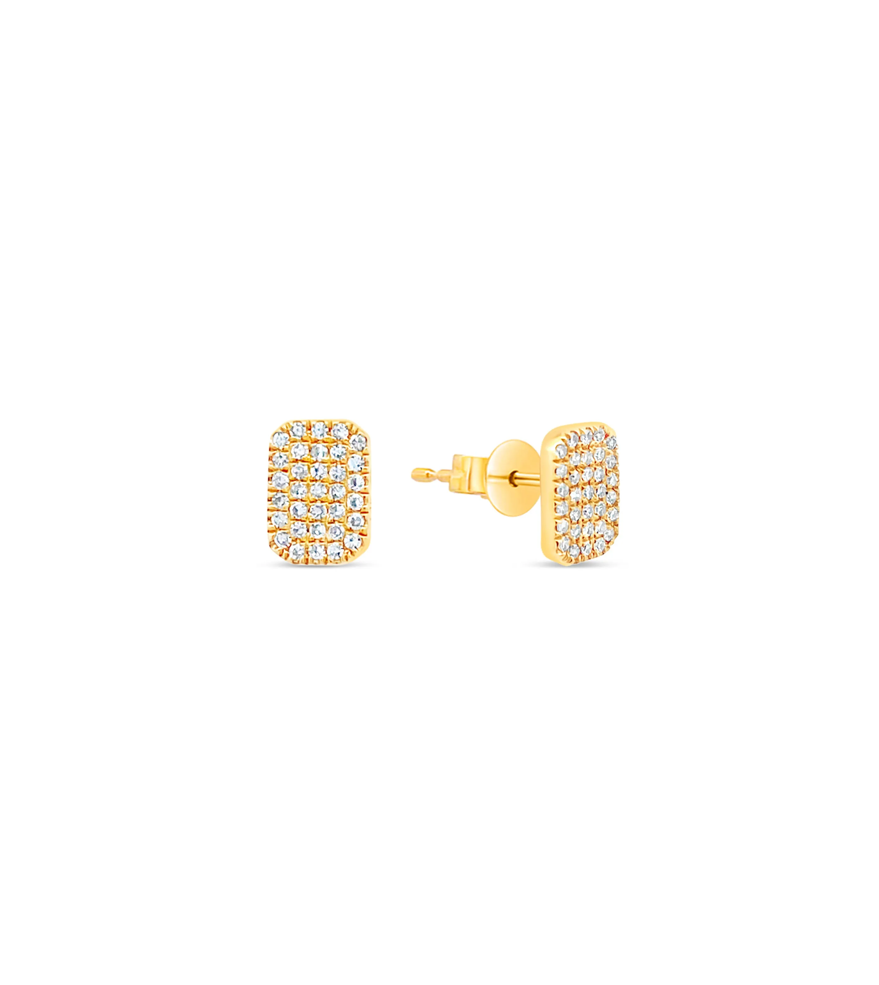 Diamond Rectangle Stud Earring