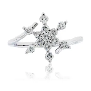 Diamond Snowflake Bypass Ring