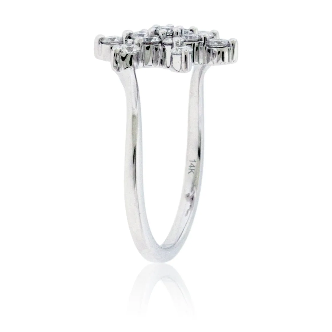 Diamond Snowflake Bypass Ring