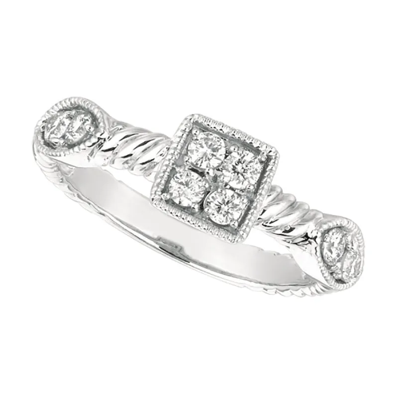 DIAMOND SQUARE & MARQUISE SHAPE RING 14K GOLD (0.39 CTW)