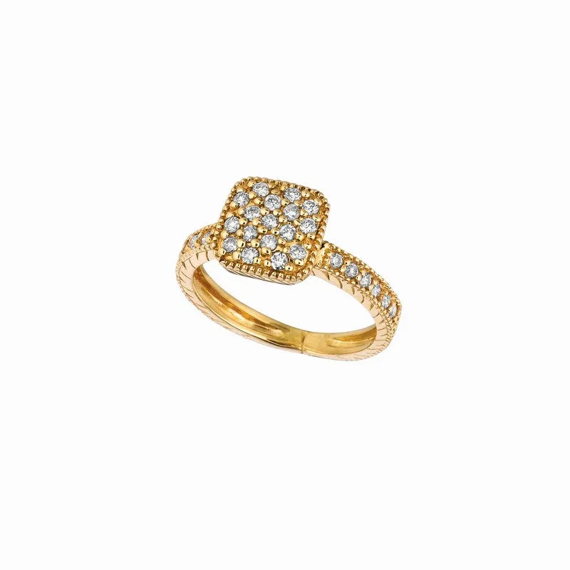 DIAMOND SQUARE RING 14K GOLD (0.5 CTW) 1