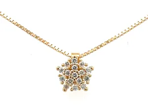 Diamond Star Necklace in 18k Yellow Gold