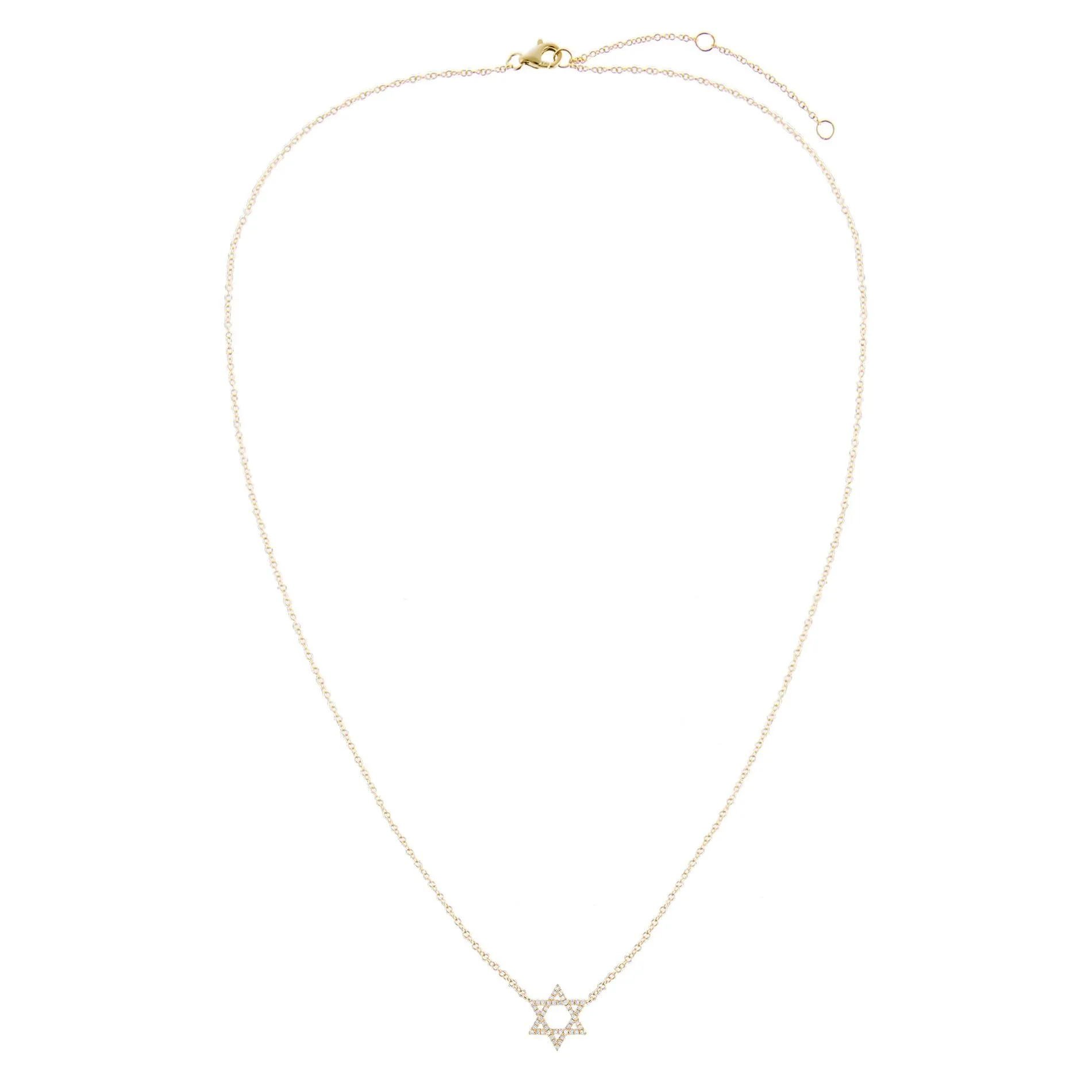 Diamond Star of David Necklace 14K