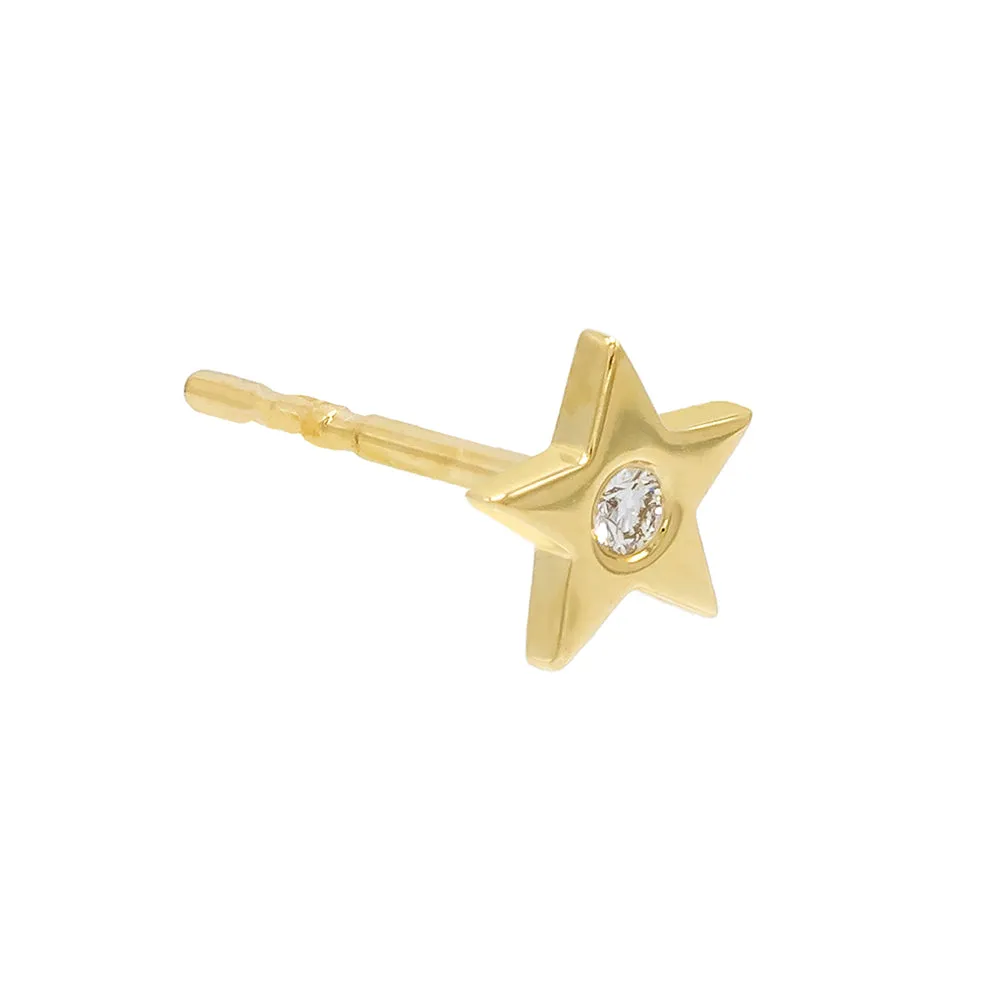 Diamond Stars Stud Earring 14K