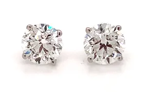 Diamond Stud Certified Earrings 1.64cts