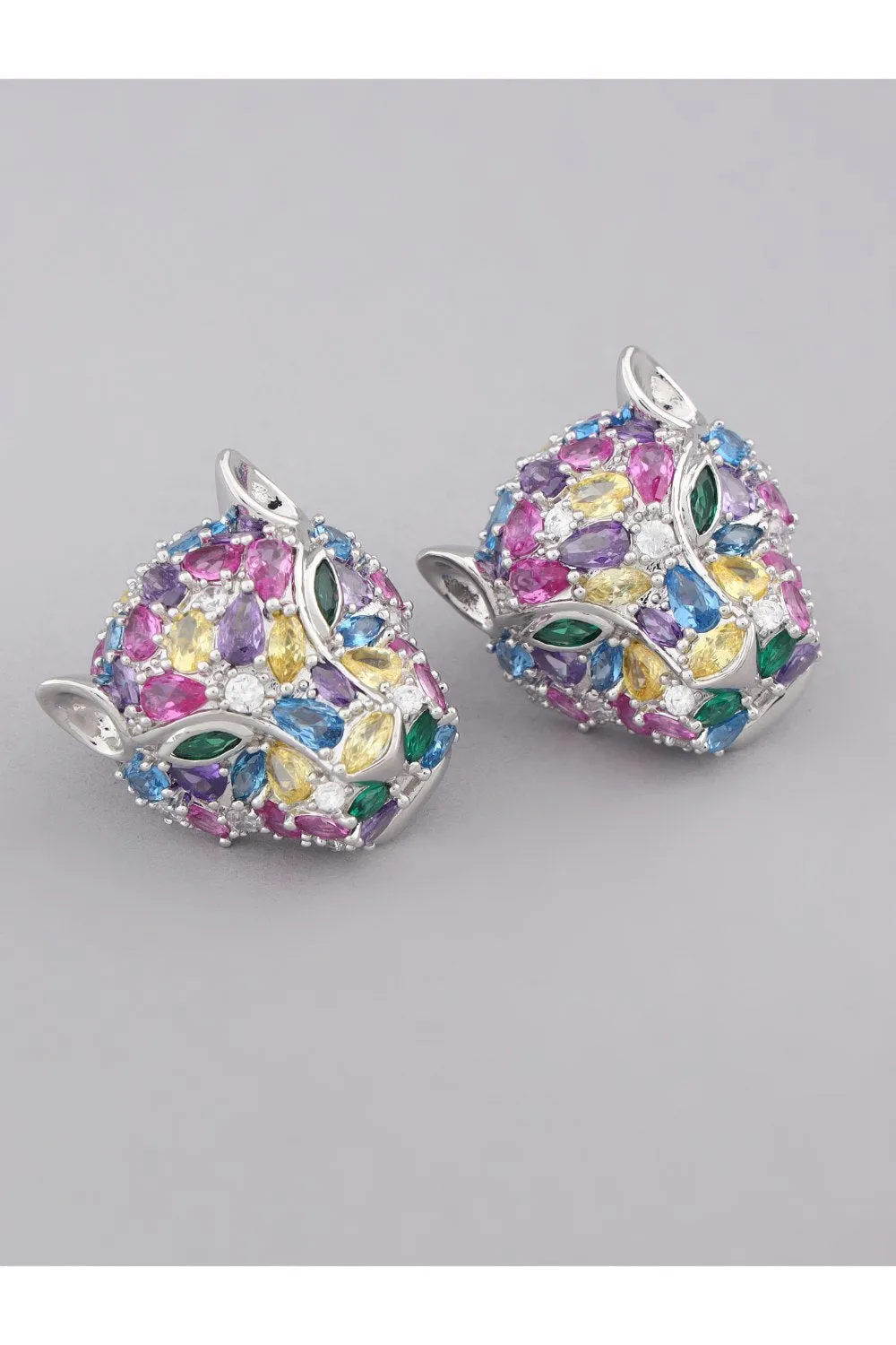 Diamond Studs Tiger Shaped Earrings