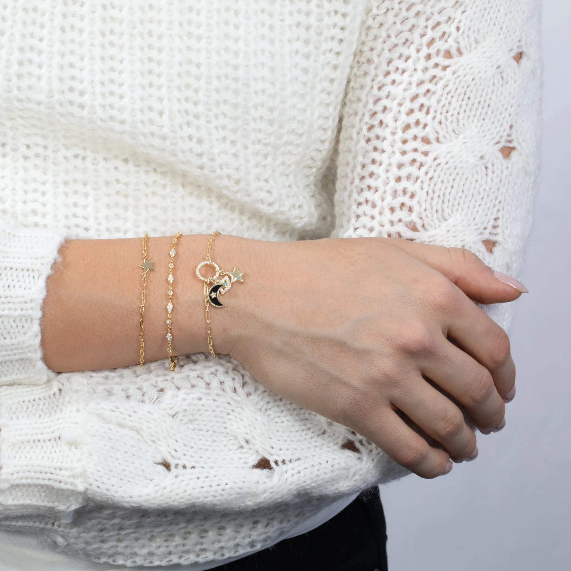 Diamond X Round CZ Shape Bracelet