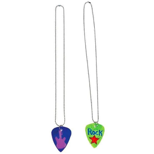 DIY Guitar Pick Necklaces (12 Pack)