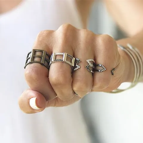 Donna Half Cage Ring | White Gold