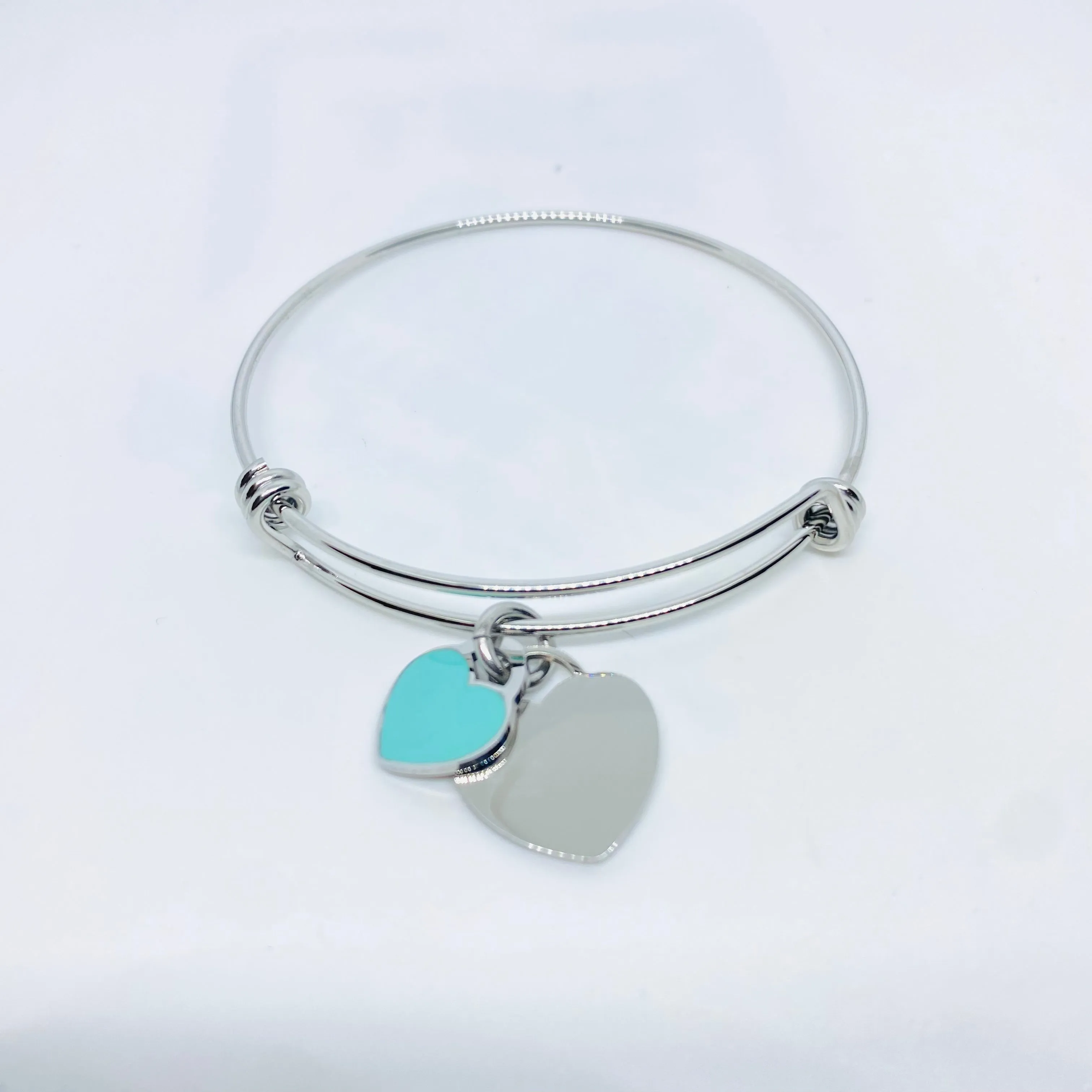 Double heart bracelet (green)