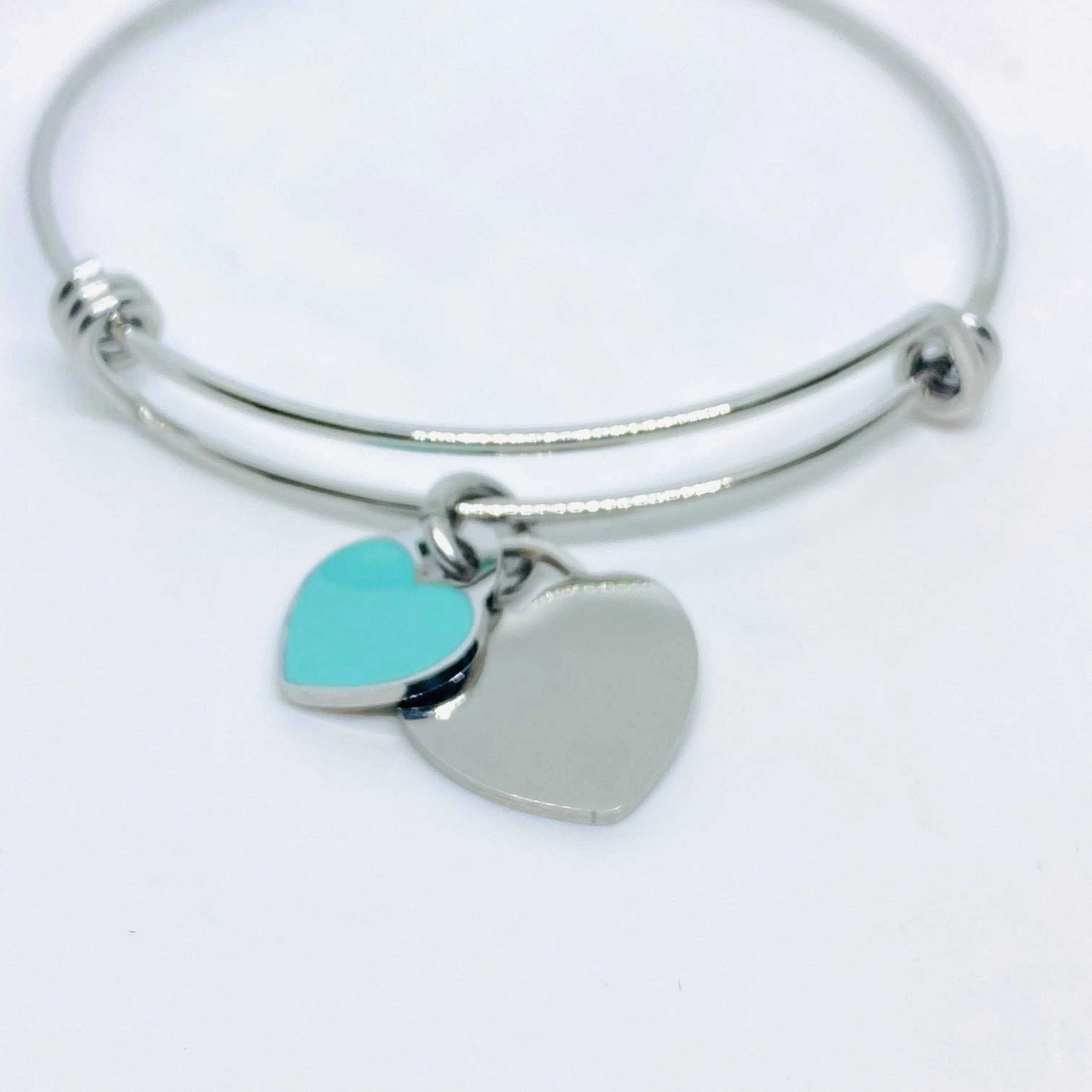 Double heart bracelet (green)