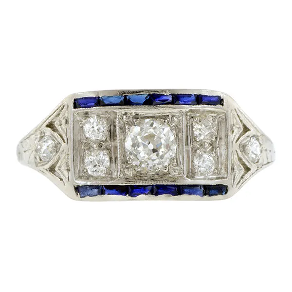 Edwardian Sapphire & Diamond Ring