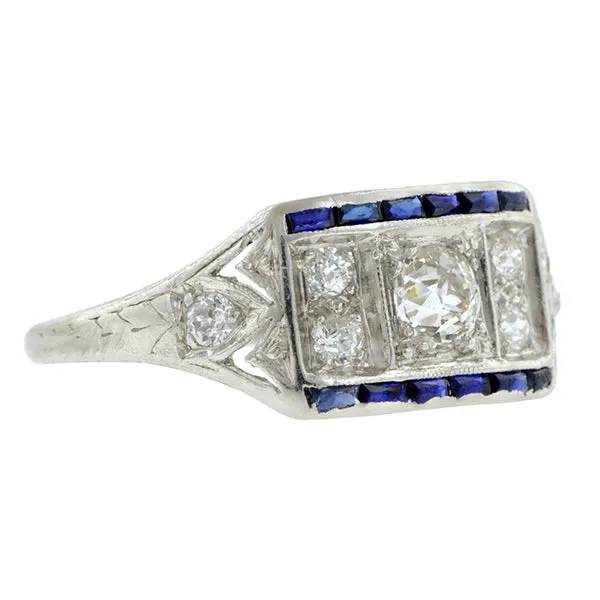 Edwardian Sapphire & Diamond Ring