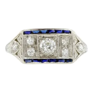 Edwardian Sapphire & Diamond Ring