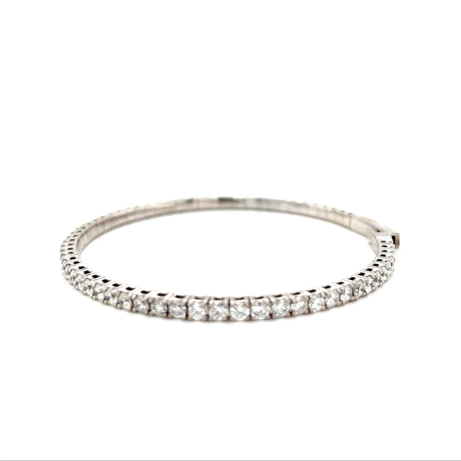 Elastic Dainty Tennis Bangle 14k Gold Natural Diamond Bracelet Bangle - BG-50339/50327