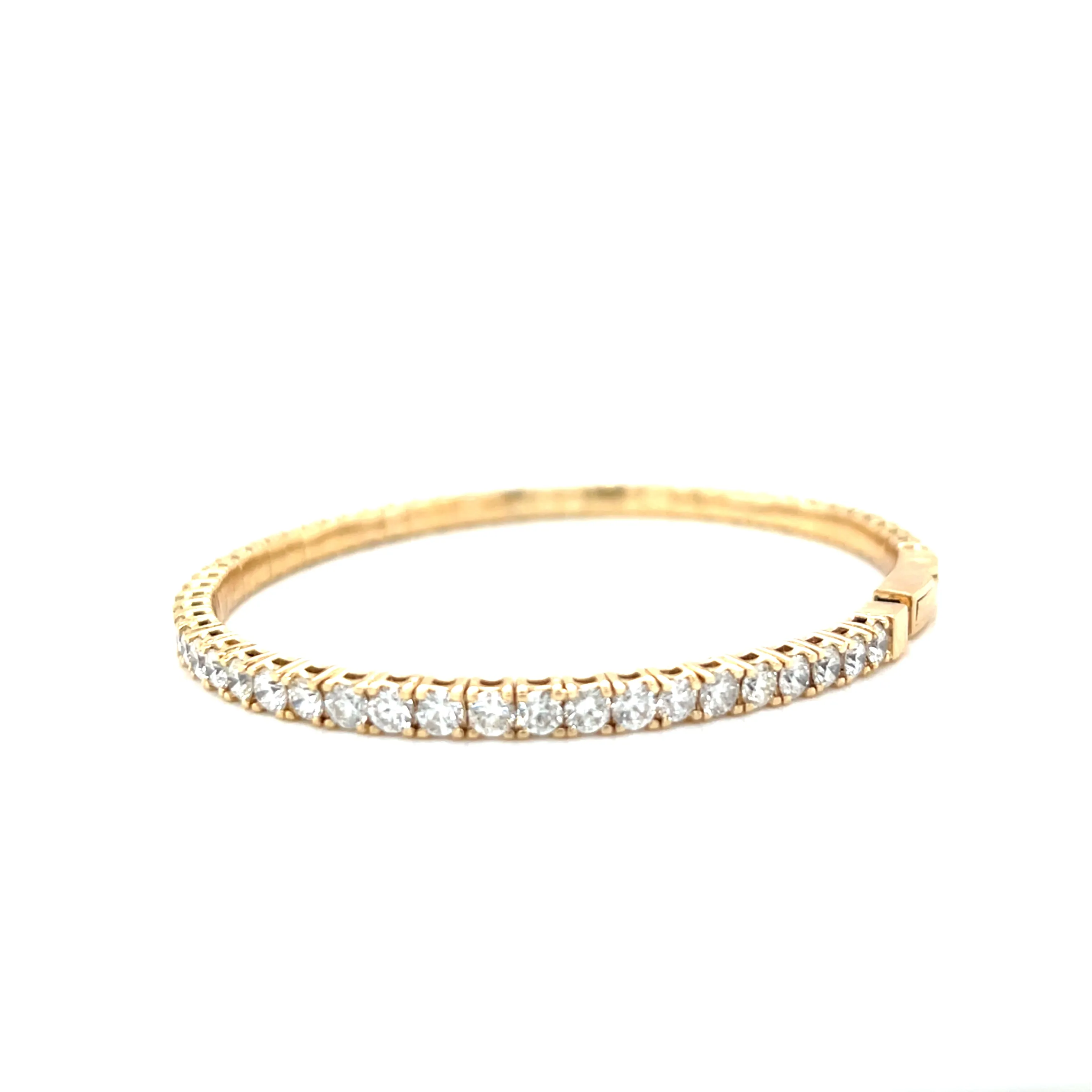 Elastic Dainty Tennis Bangle 14k Gold Natural Diamond Bracelet Bangle - BG-50339/50327