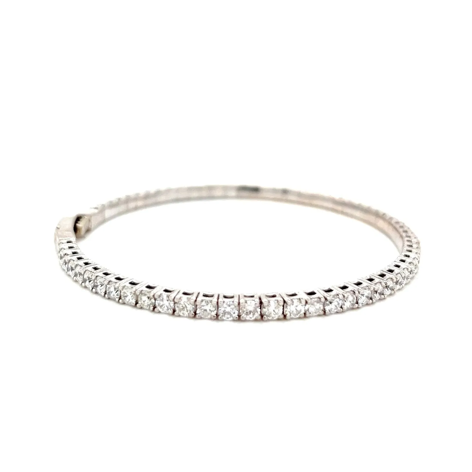 Elastic Dainty Tennis Bangle 14k Gold Natural Diamond Bracelet Bangle - BG-50339/50327