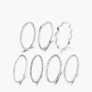 Elegant Wave Geometric Stackable Rings