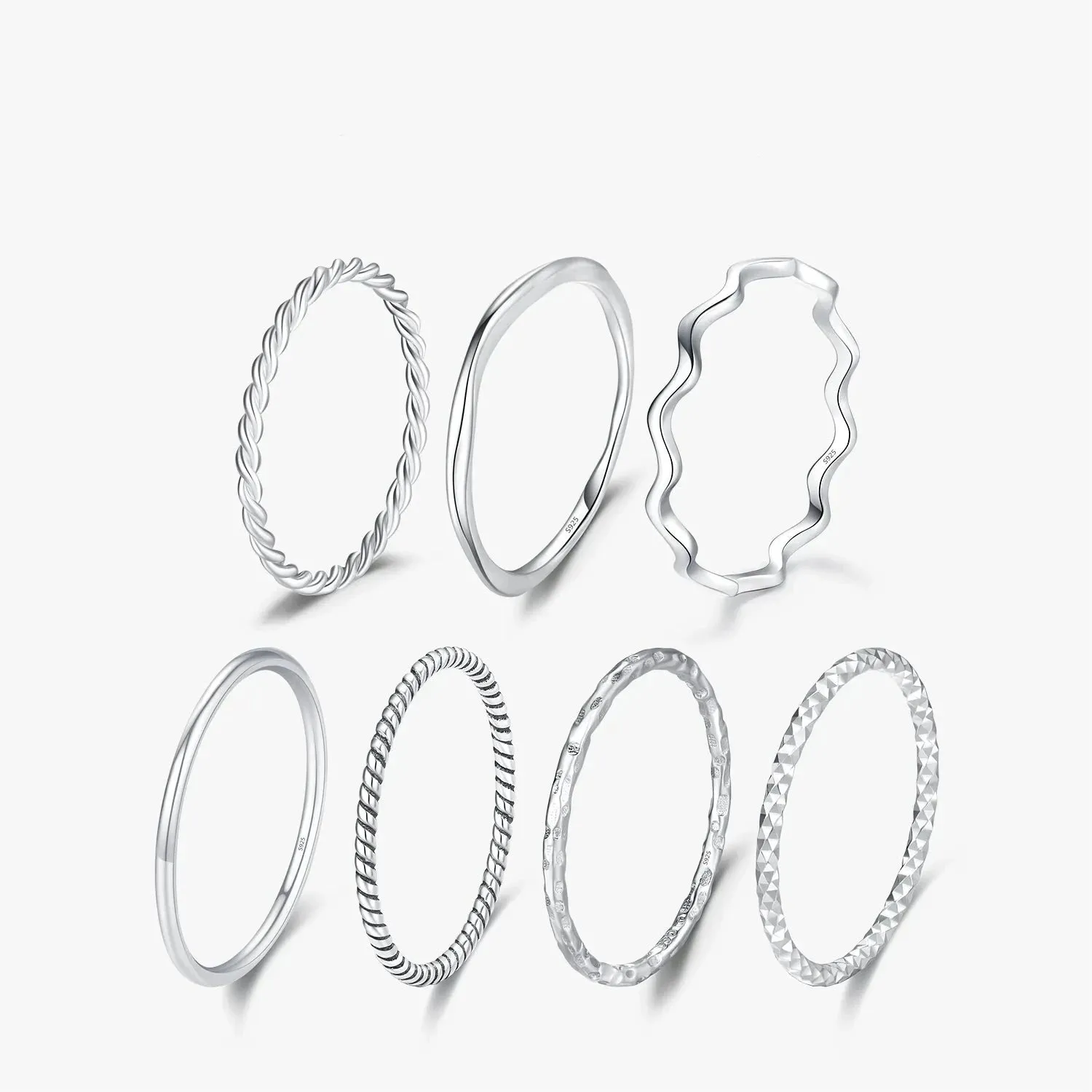 Elegant Wave Geometric Stackable Rings