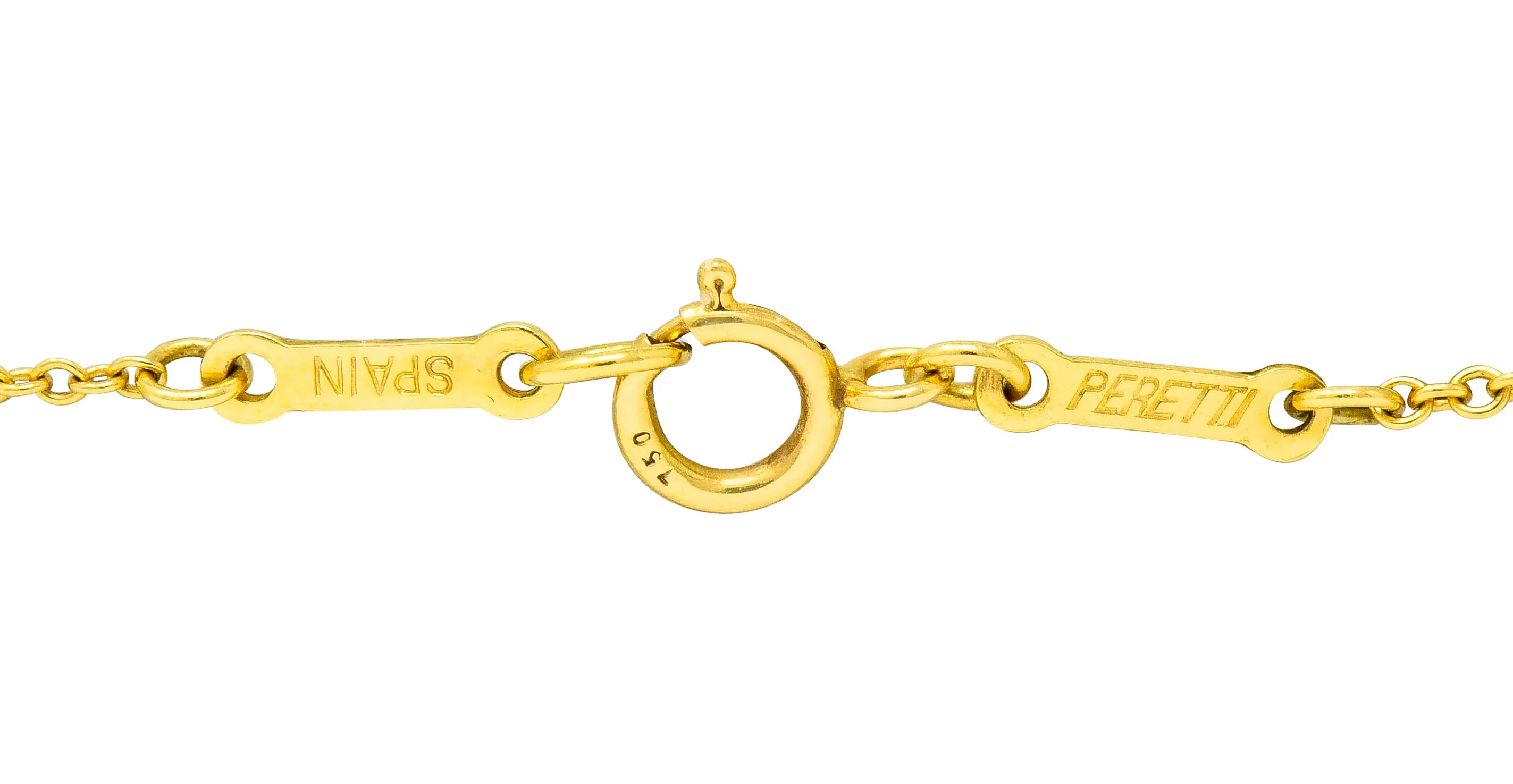 Elsa Peretti Tiffany & Co. 18 Karat Gold 14MM Open Heart Pendant Necklace
