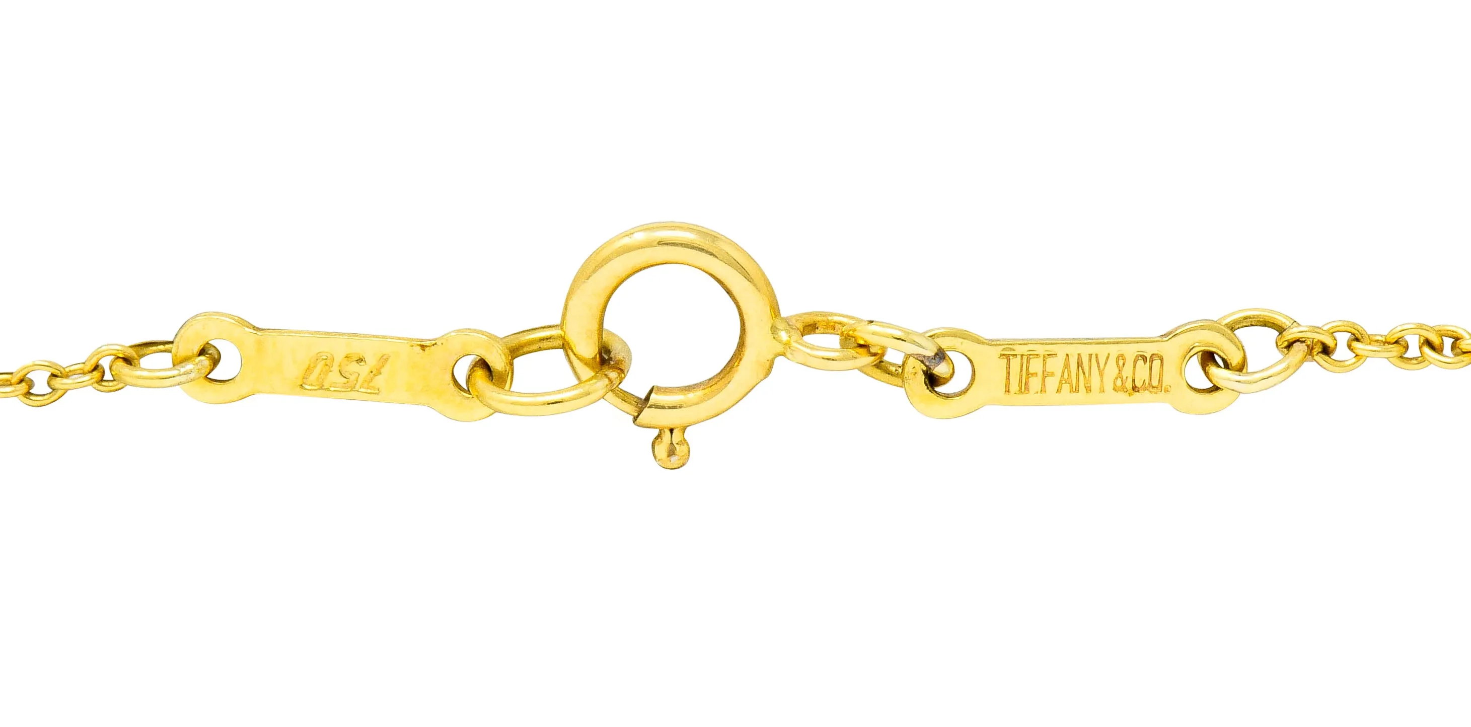Elsa Peretti Tiffany & Co. 18 Karat Gold 14MM Open Heart Pendant Necklace