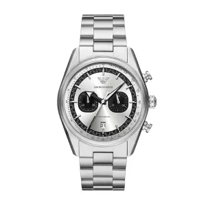 Emporoi Armani Racer Silver Stainless Steel Silver Dial Chronograph Quartz Watch for Gents - AR11636