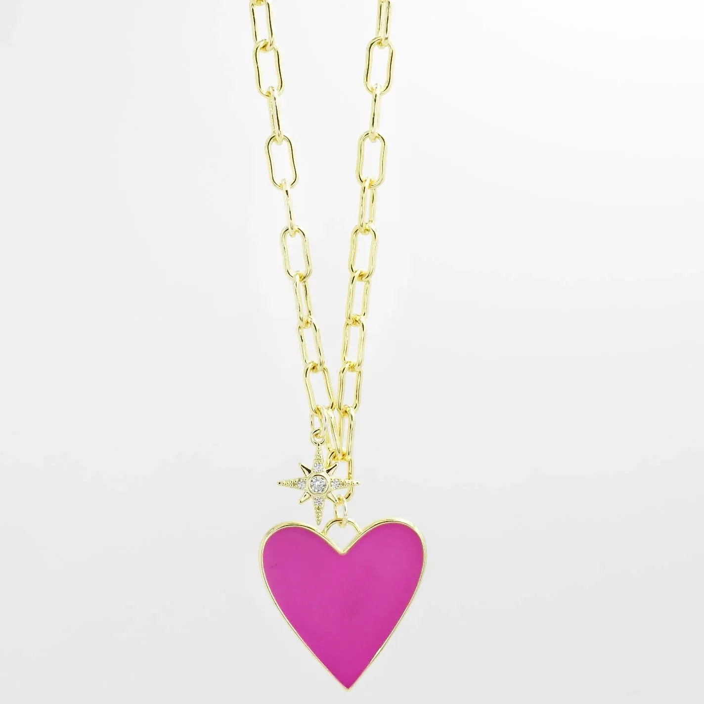 Enamel Heart/Star Necklace