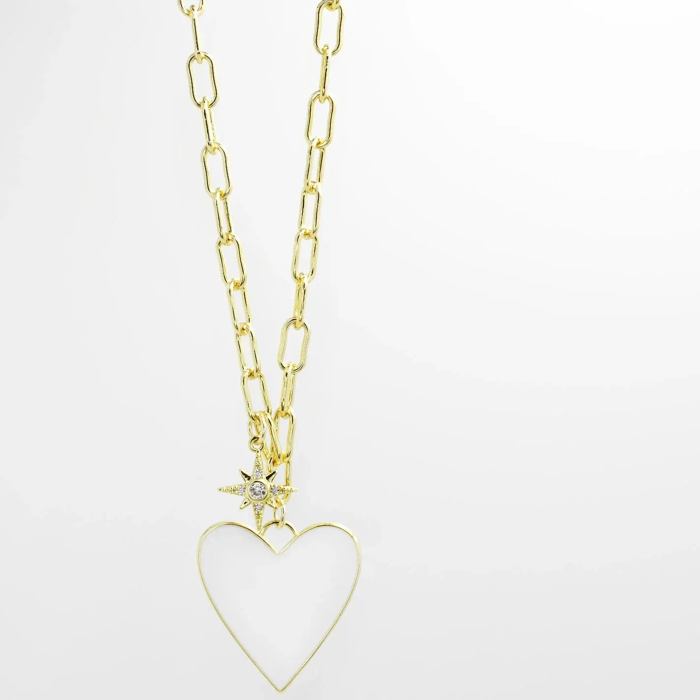Enamel Heart/Star Necklace