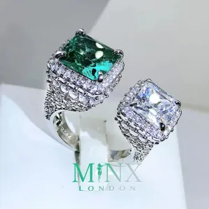 Engagement Ring | Green Diamond Ring | Womens Promise Ring |  Aquamarine Engagement Ring | Green Engagement Ring | Tourmaline Ring | Ring