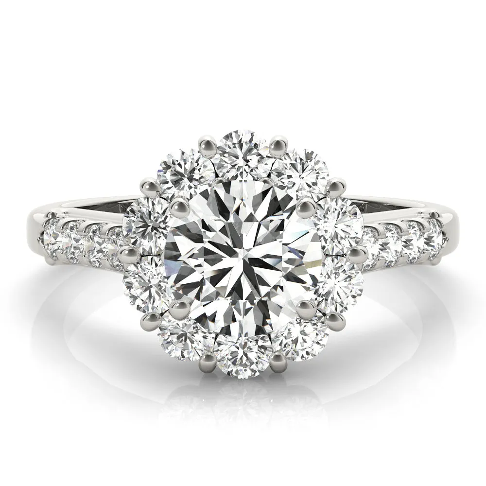 Engagement Rings Halo Round - TN50584-E