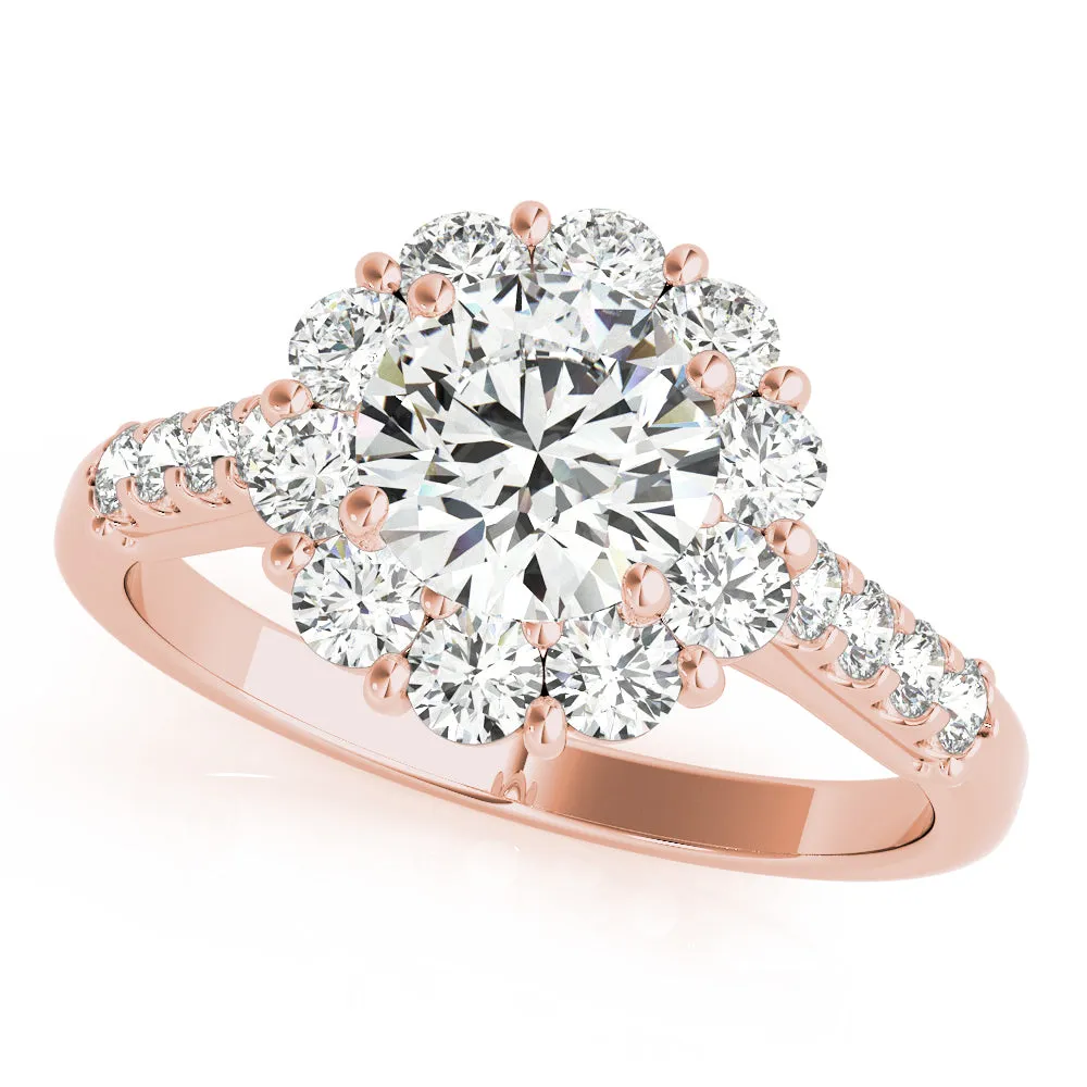 Engagement Rings Halo Round - TN50584-E