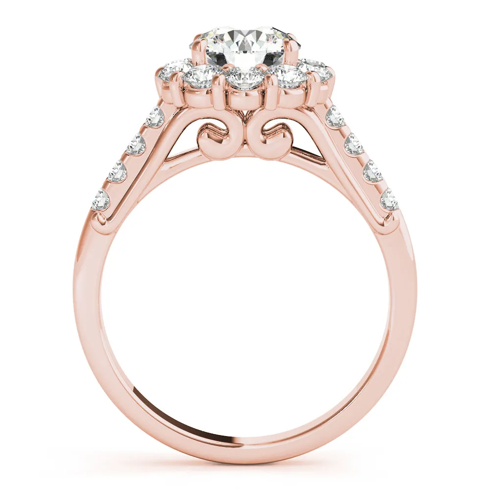 Engagement Rings Halo Round - TN50584-E