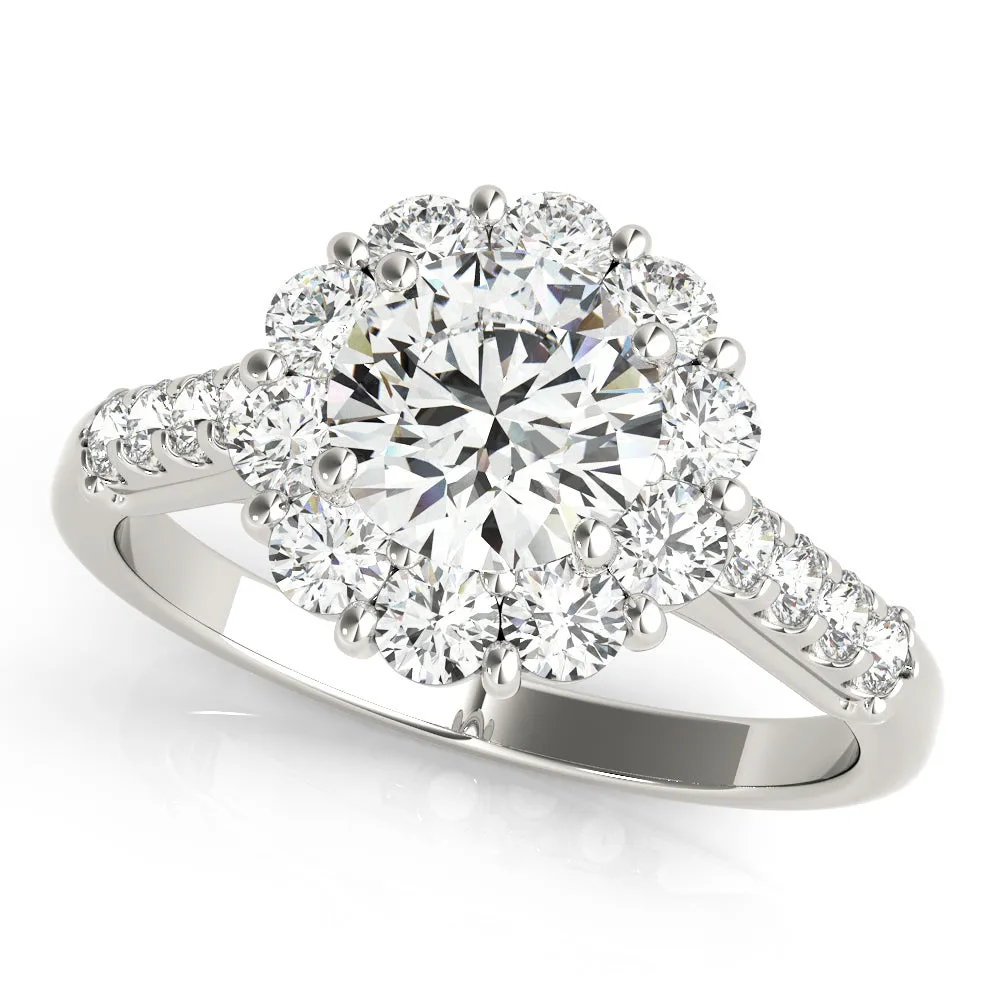 Engagement Rings Halo Round - TN50584-E